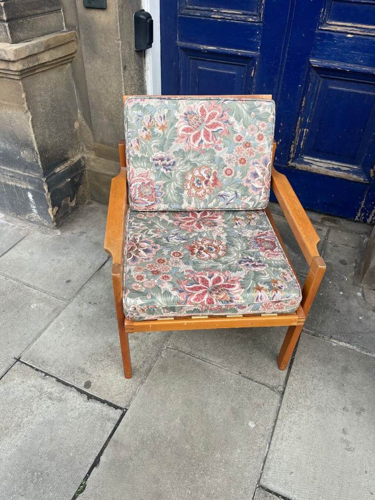 Retro Wooden Framed Armchair