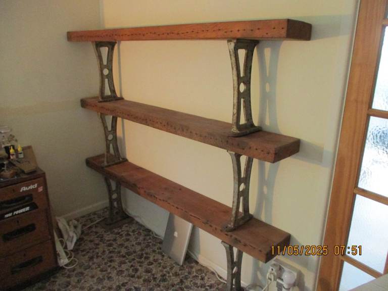 Industrial Style Shelves Book Case Storage Shelving Heavy Chunky Metal Wood Quirky