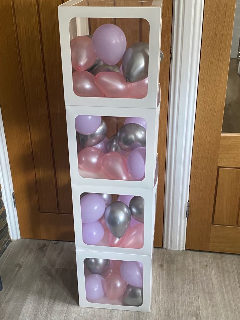 White Prom  x4 balloon boxes