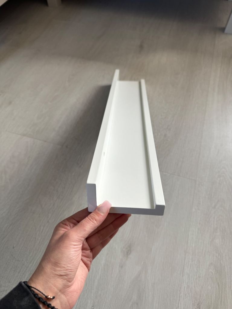 High Gloss Finish White Floating Shelf Bathroom Kitchen Bedroom