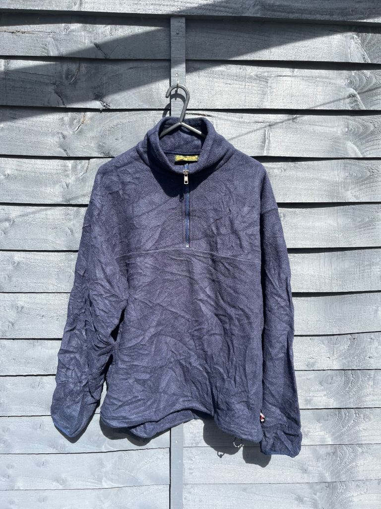Timberland Men’s Navy Pullover Fleece 1/4 Zip Long Sleeve Size Extra Small.