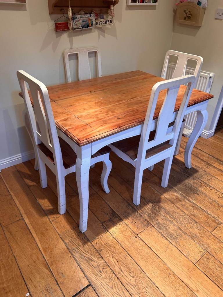 Solid Wood Dining Table and 4 Chairs
