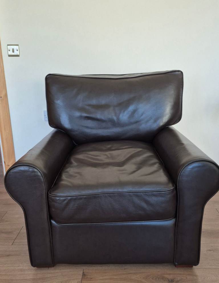 Leather large armchair