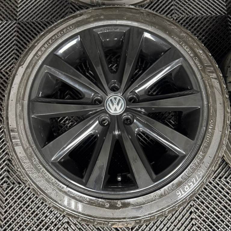 16" GENUINE VW POLO 6R MK5 BLACK SYENIT ALLOY WHEELS ALLOYS TYRES