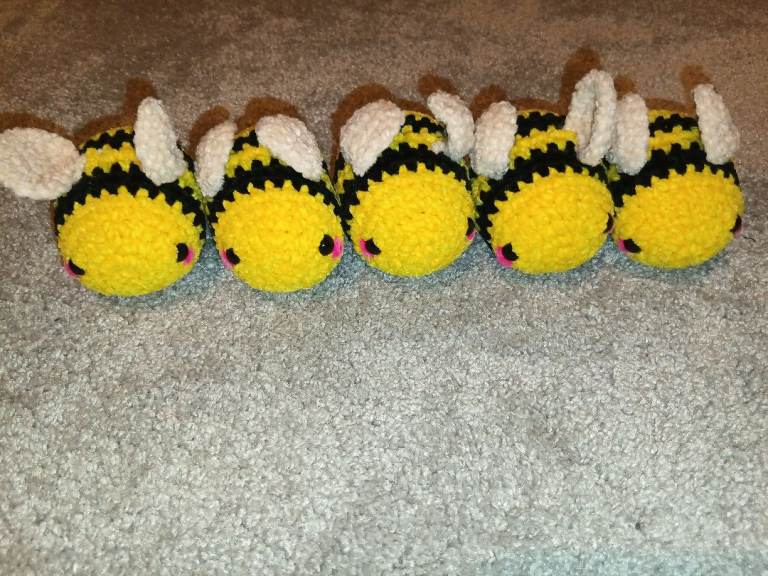Handmade Crochet Manchester Queen Bee Plushies