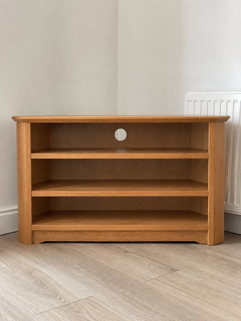 Solid Wood Corner TV Unit – Good Condition