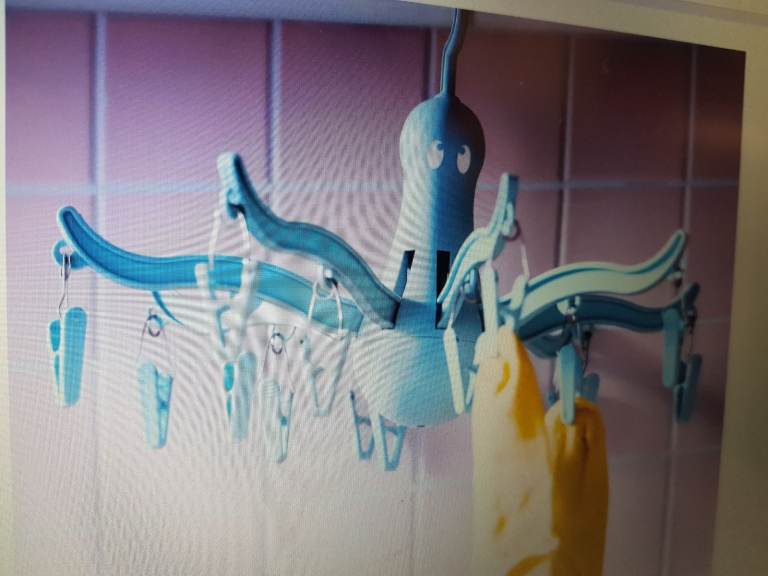 IKEA PRESSA Foldable Hanging Clothes Drying Rack 16 Clothes Pegs,Turquoise