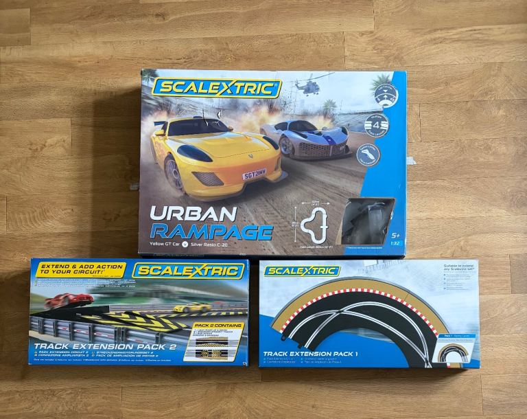 Scalextric Urban Rampage set & Two Extension Packs