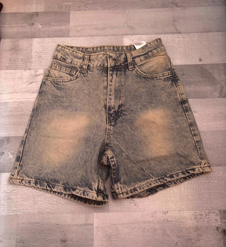 New Denim Shorts – Acid Wash Blue, Size 36