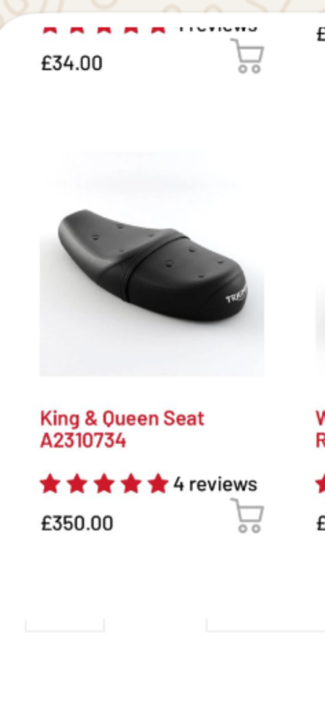 Genuine Triumph Bonneville T100 865 king and Queen seat 