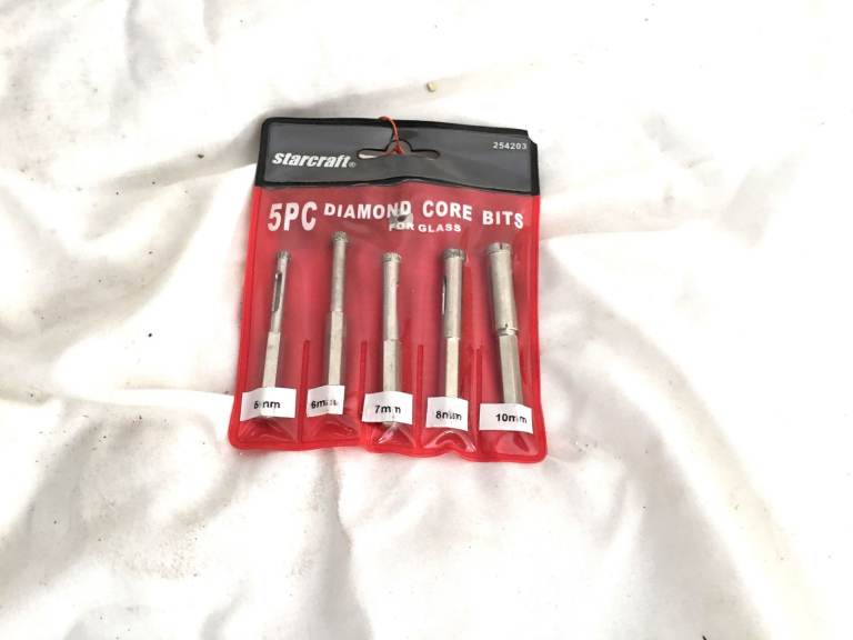 NEW Set 5 Diamond Core Glass Drill Bits 6mm to 10mm