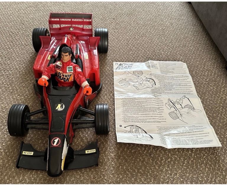24” Hasbro Action Man Grand Prix Formula One F1 Racing Car with Sounds + Figure