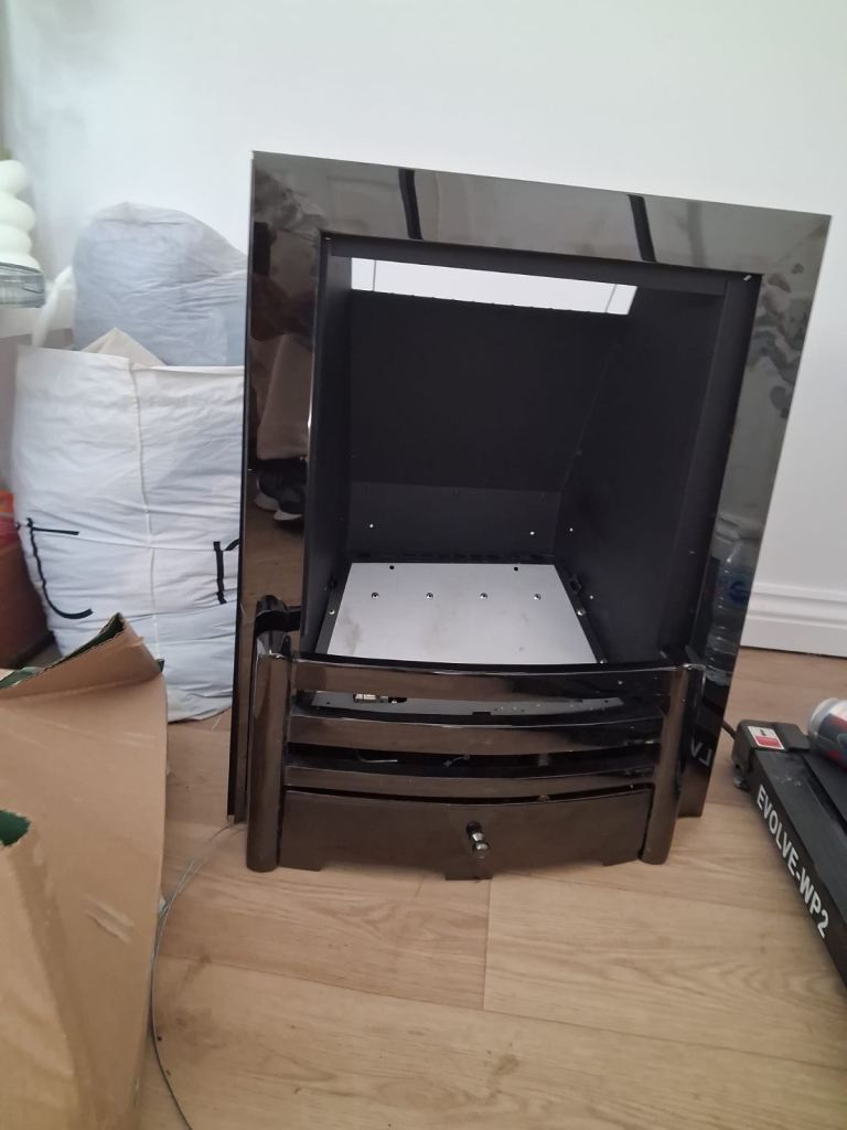 Black Gas Fireplace Insert 