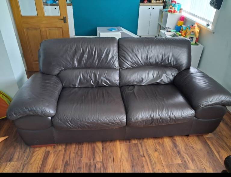 Free Brown leather sofa 