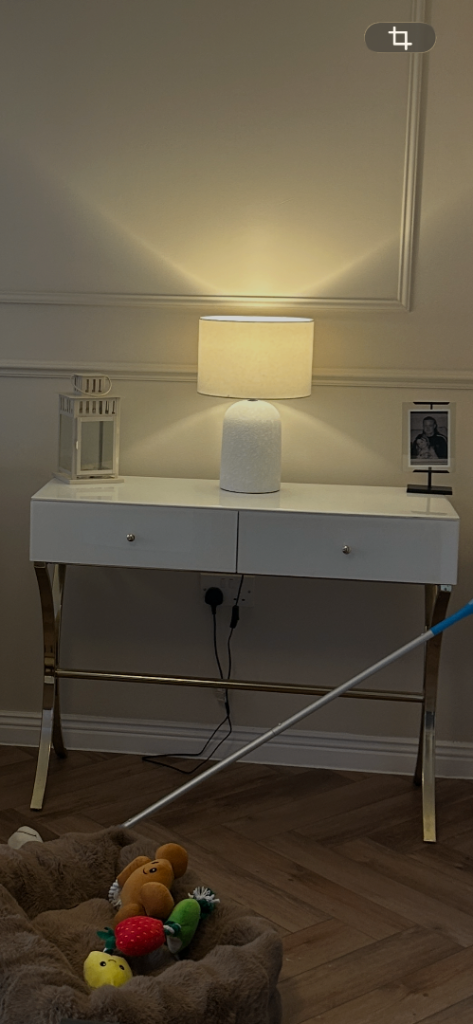 White and gold console table 