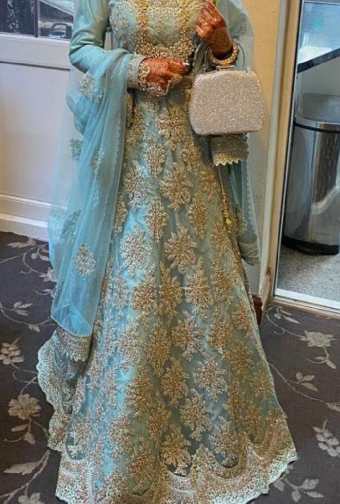 Bridal Dress Mint/bluey - Small Size 8-10