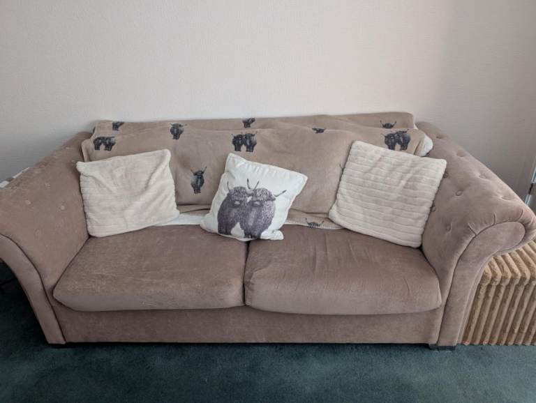 Stunning Mink 3 piece Sofa Set 