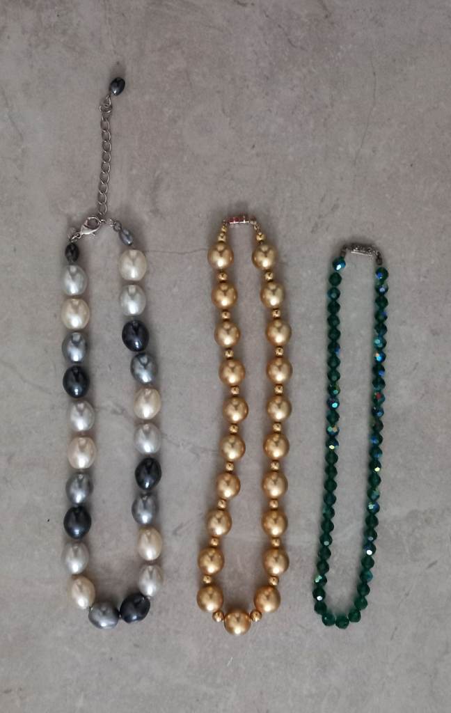 3 Necklaces. 16" approx. 50p each. 