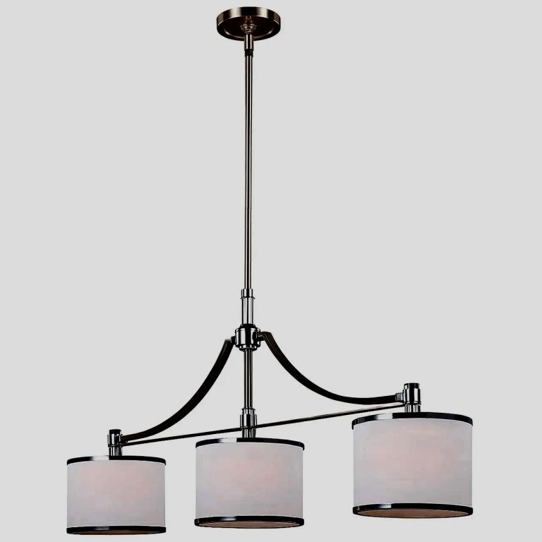 Brand new in box Prospect Park 3 Light Island Sleek Satin Nickel & Chrome Chandelier RRP £540