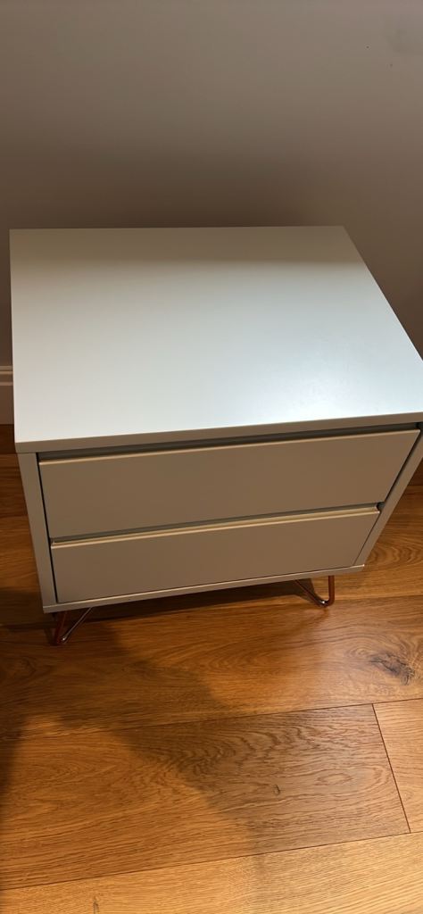 Made Grey 6 drawer chest of drawers and bedside chest of drawers 