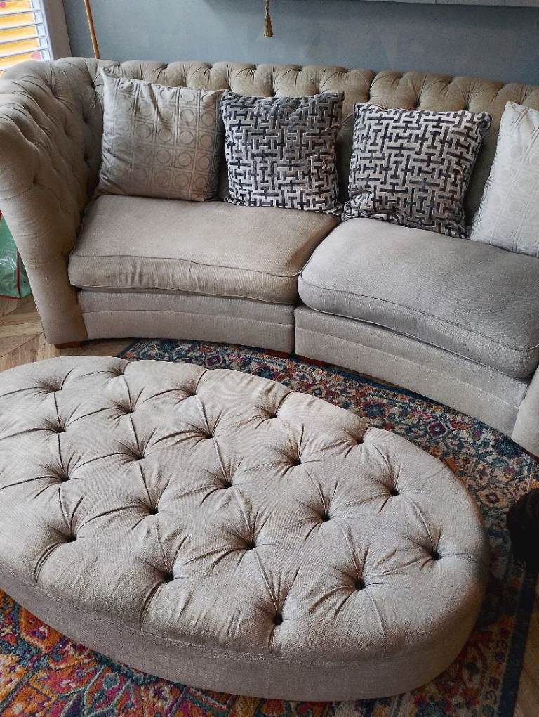 3 seater sofa and pouffe 