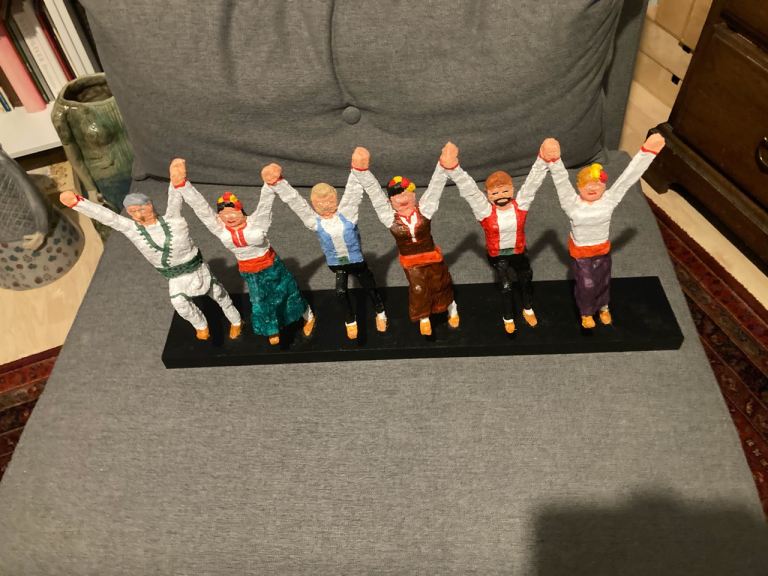 Unfinished model of dancers