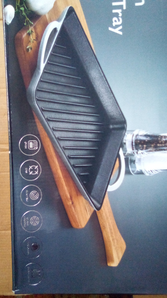 Griddle Tray- Cast Iron PLUM Colour Enamel  NEW boxed