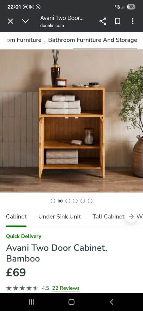 image for AVANI TWO DOOR CABINET, BAMBOO 