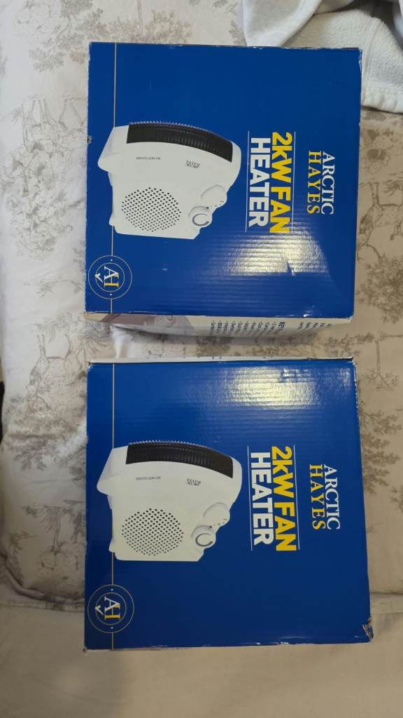 Two brand new Arctic Hayes 2KW fan heaters
