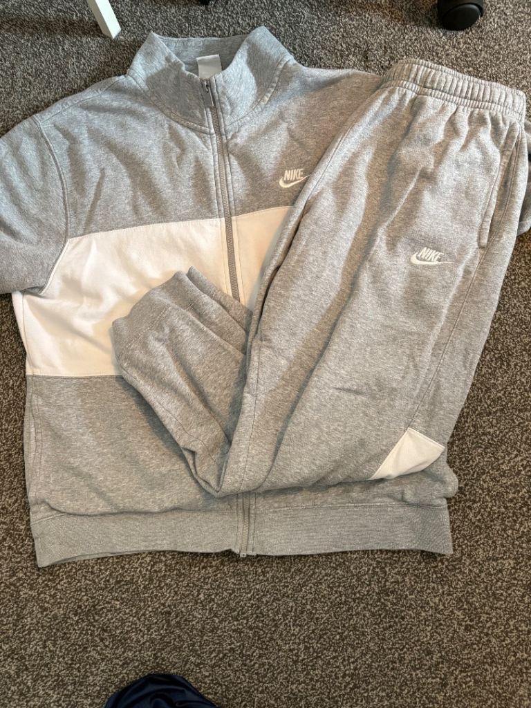 Nike Grey White Tracksuit Set Size Large