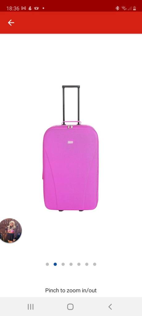 Soft 2 Wheeled Medium Pink Suitcase