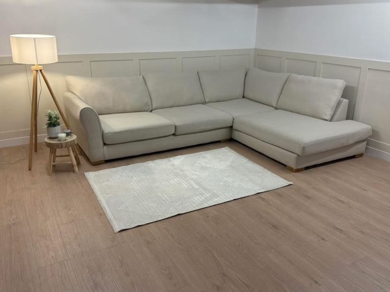 HIGH STREET BRAND DFS Beige Kaizer L Shape Corner Sofa 