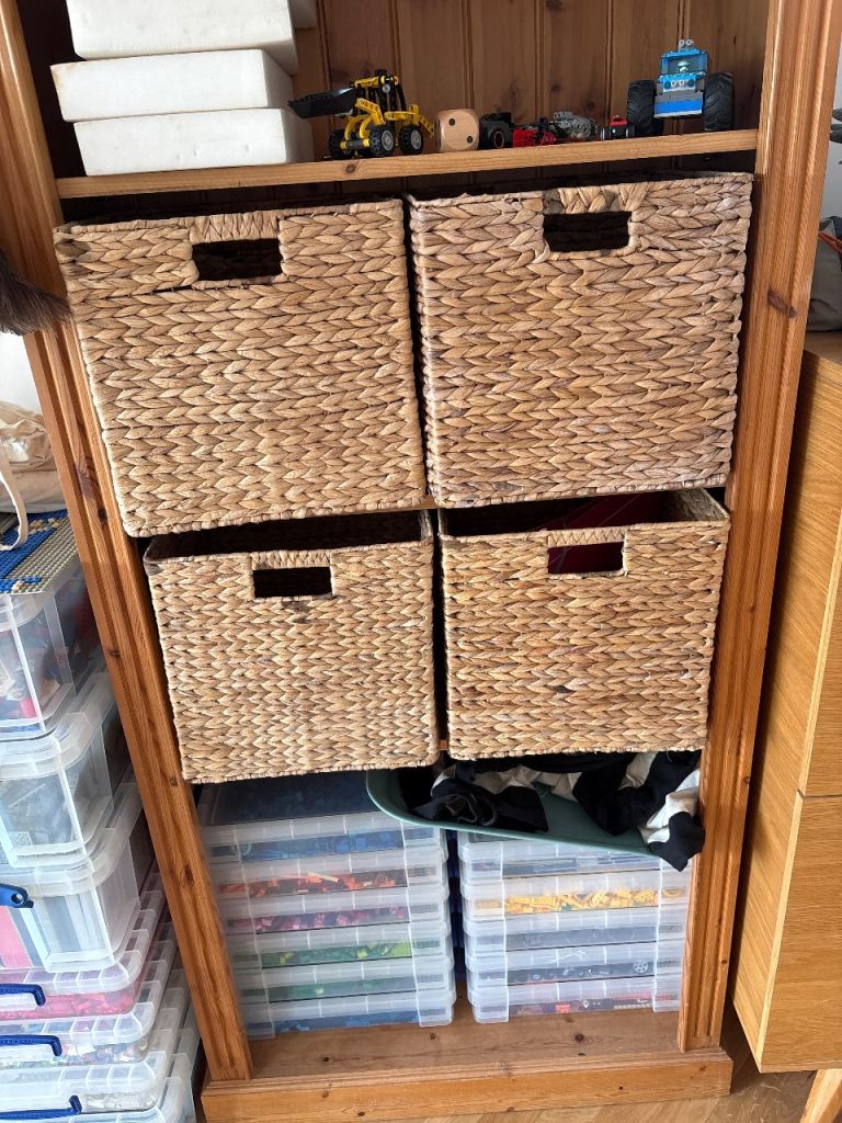 John Lewis bullrush storage cubes x 4