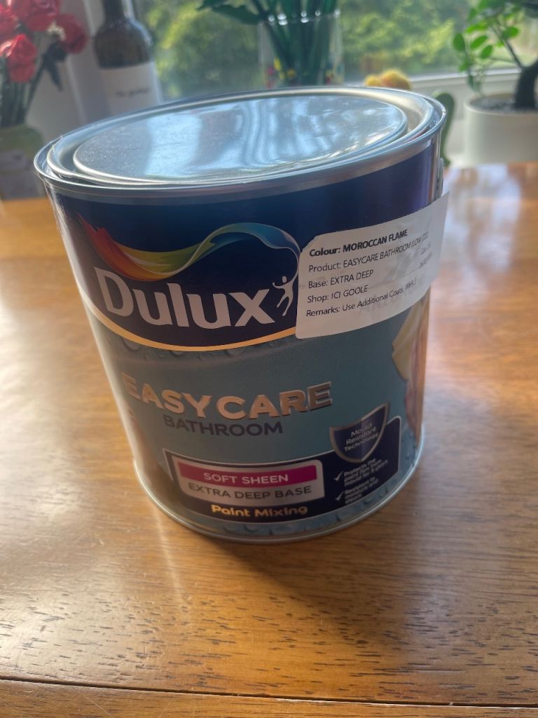 Dulux Easycare Bathroom Paint Soft Sheen Moroccan Flame 2.5L Opened