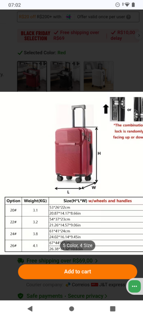 Front-Opening Luggage with Cup Holder, Small Lightweight Carry-On Suitcase with Lock.