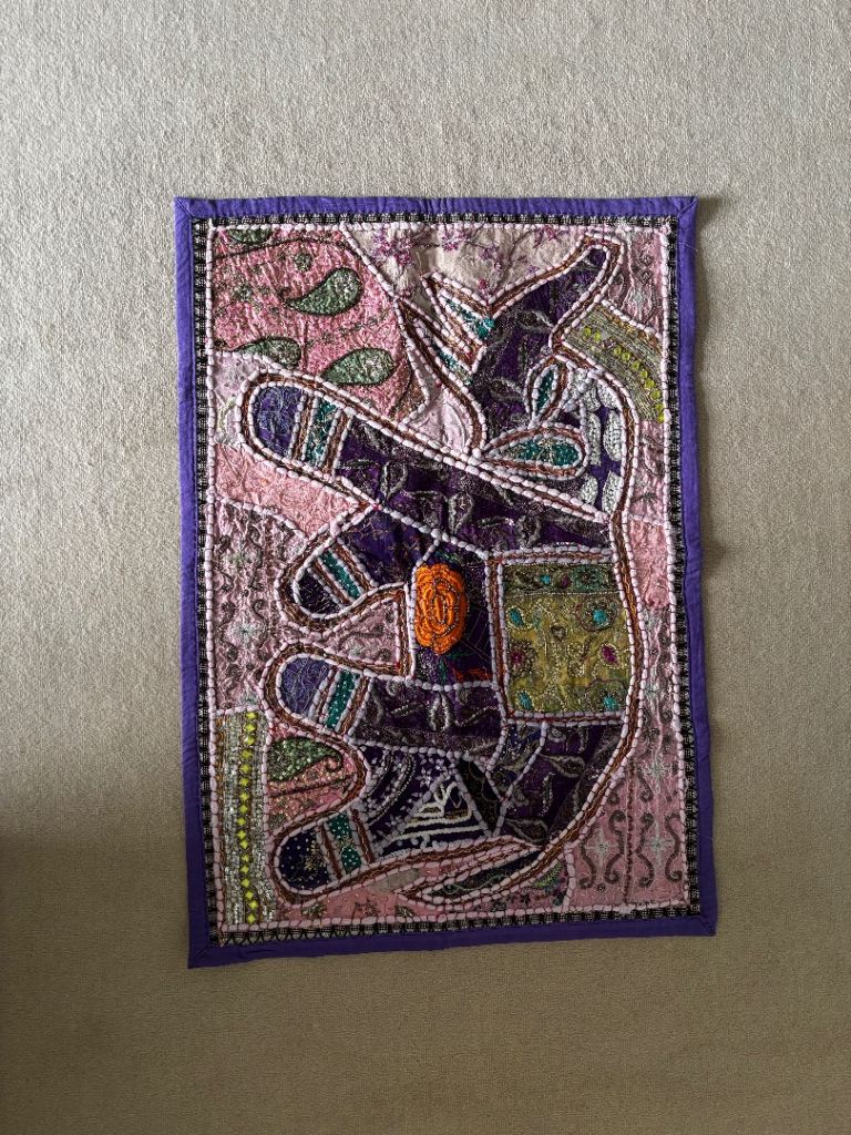 Elephant Tapestry Wall Hanging – Multicoloured Fabric Decor