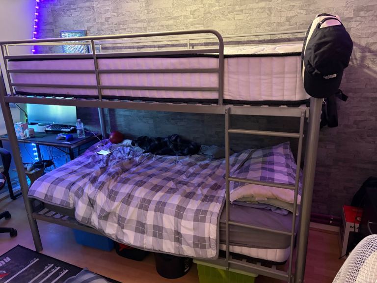 Grey Metal Bunk Beds - Good Condition