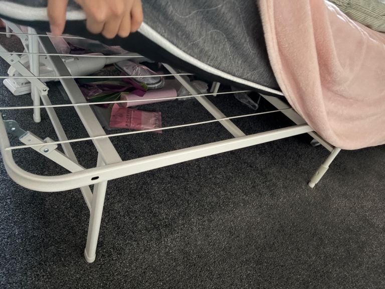 FREE Oxford White Metal Double Bed Frame FOLDABLE – Great Condition