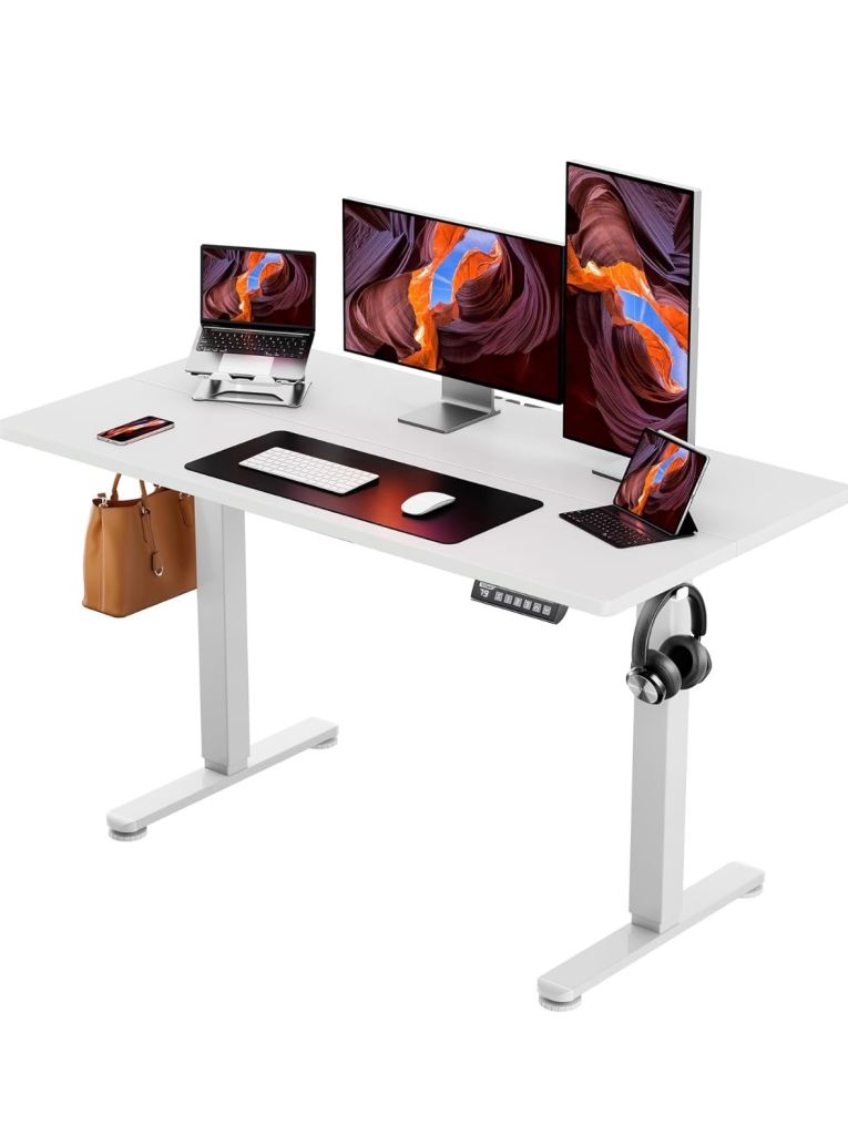 White electric desk 