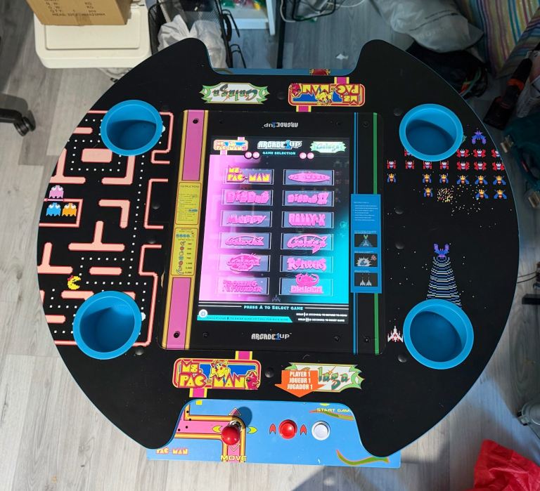 Arcade1Up Ms Pac-Man Galaga Arcade Machine Pub Table 12 Games Retro Gaming