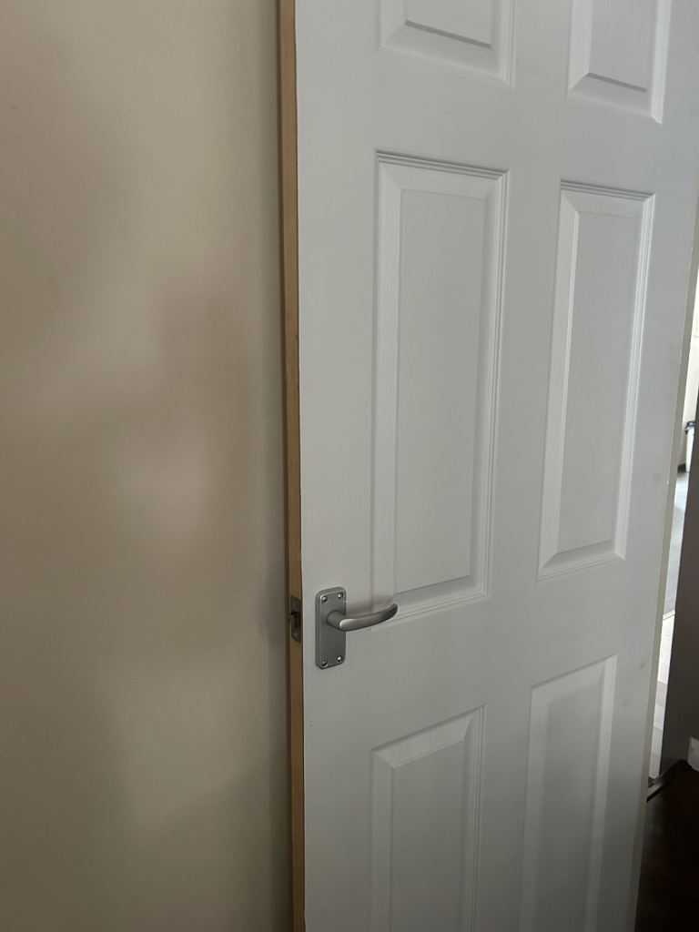 2 White 6 panel interior doors