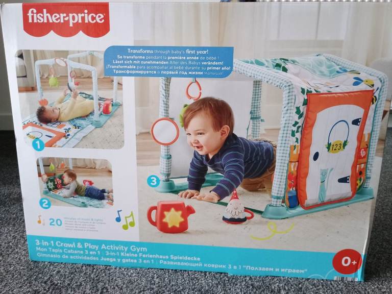This is the Fisher-Price activity mat – a 3-in-1 crawling and play gym 👶