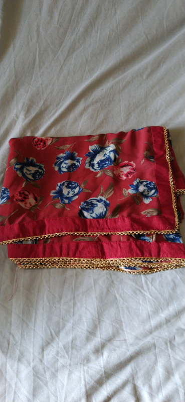 Brand New Flower Beads Saree