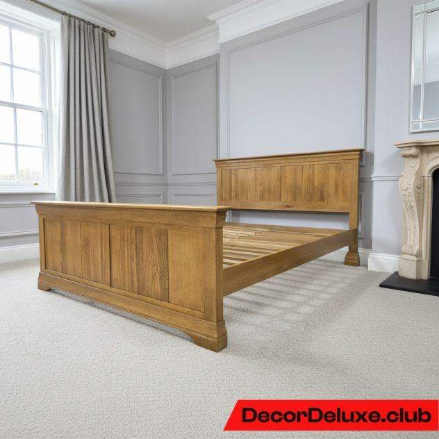 Oak Furniture Land French Farmhouse King-size Bed Frame Solid Oak - Can Deliver 025A