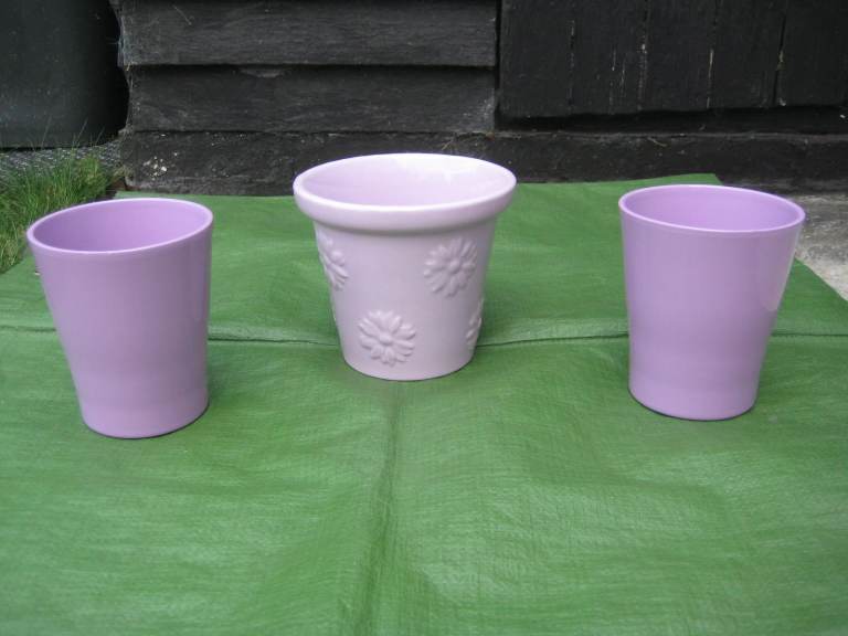 3 Pink Themed Vases/Plant Pots All 3 for £6.00