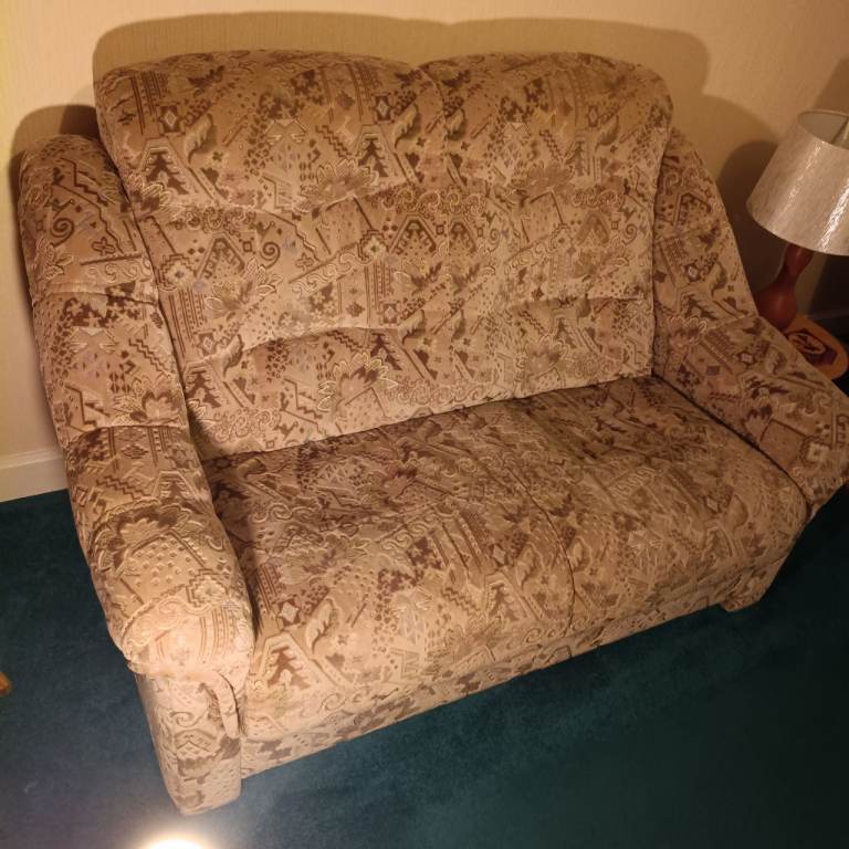 Two seater settee + swivel recliner