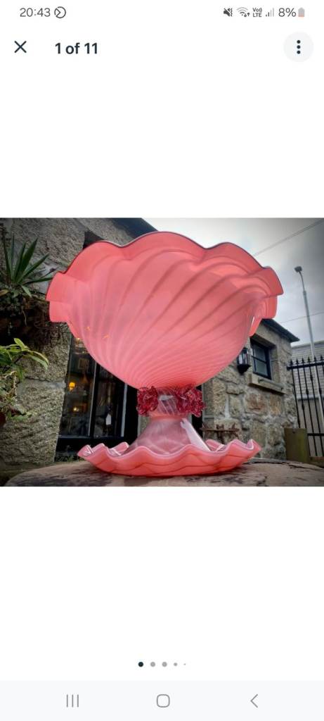 Large Venetian Glass Comport Punch Bowl Centrepiece Murano 