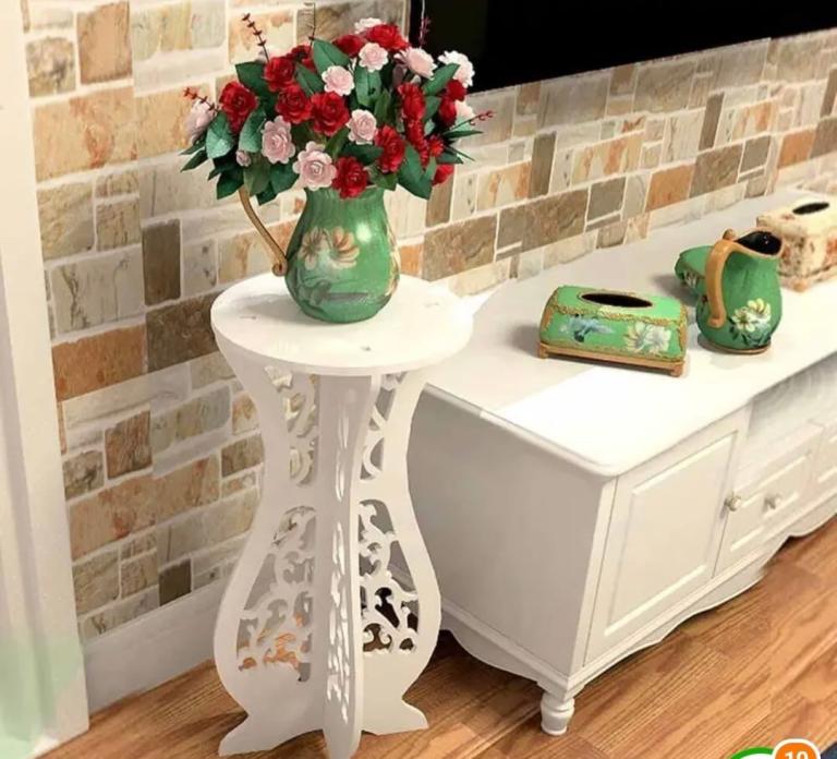 Brand New Decorative White Side Table / Plant Stand