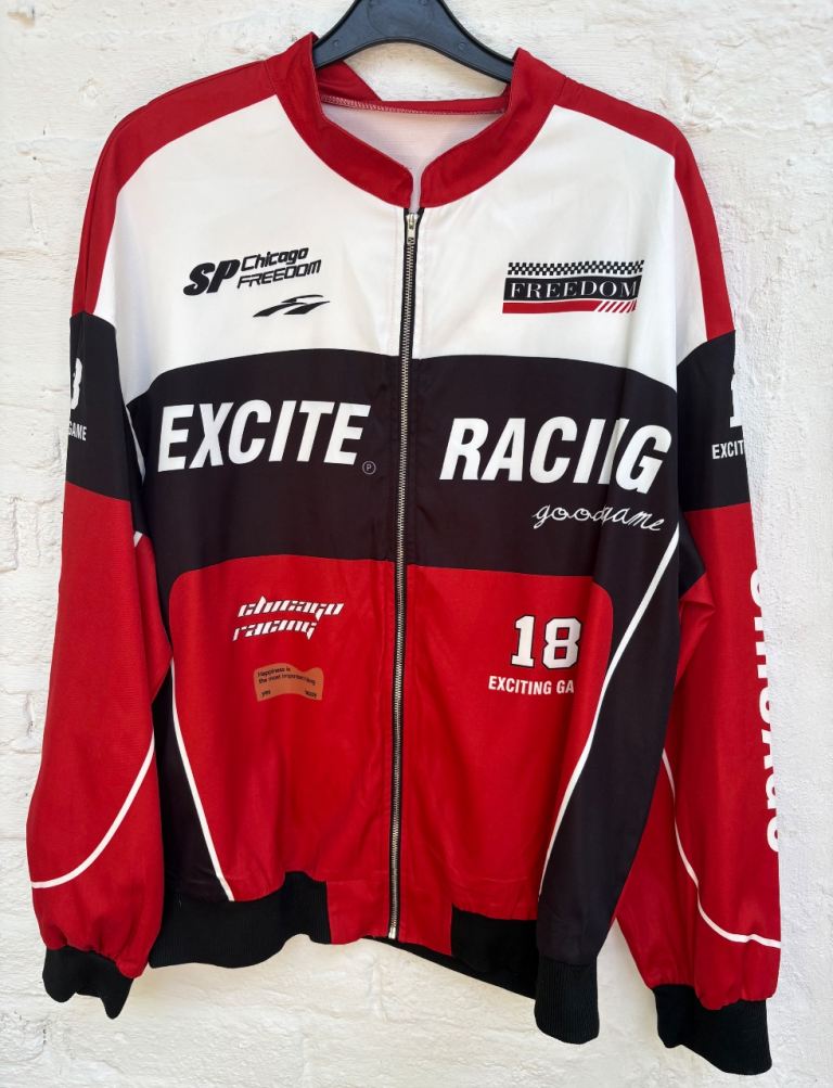 Ladies racing style jacket. Size L approx size 16 from Shein.