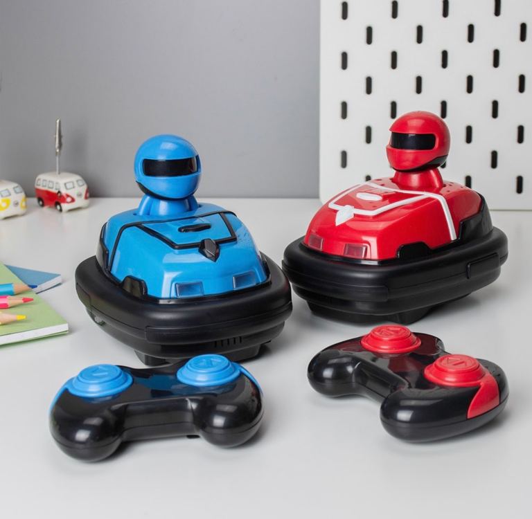RC Bumper Cars with Controllers – Red & Blue Set